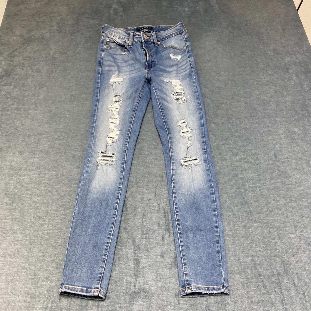 Aeropostale Jeans Womens 4 25x27.5 Blue Denim Stretch Super High Rise Jegging
